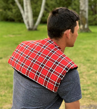 Load image into Gallery viewer, Back and Shoulder Bag - Navy Leaves - 18" x 21"